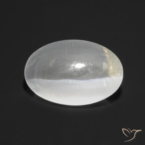 1.27ct 자연스러운 반투명 흰색 실리마나이트 고양이 눈, 타원형, 투명한