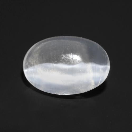 0.80캐럿 천연 반투명 흰색 Sillimanite Cat's Eye, 타원형 컷, 6.7×4.6 mm, 투명한