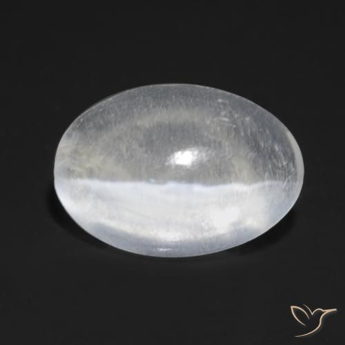 1.02ct 자연스러운 반투명 흰색 실리마나이트 고양이 눈, 타원형, 투명한