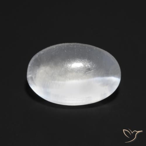 1.04ct 자연스러운 반투명 흰색 실리마나이트 고양이 눈, 타원형, 투명한