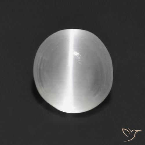 1.44ct 자연스러운 하얀색 실리마나이트 고양이 눈, 둥근, 투명한