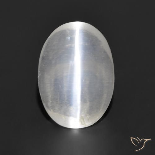 1.13ct 자연스러운 매우 밝은 회색 실리마나이트 고양이 눈, 타원형, 투명한