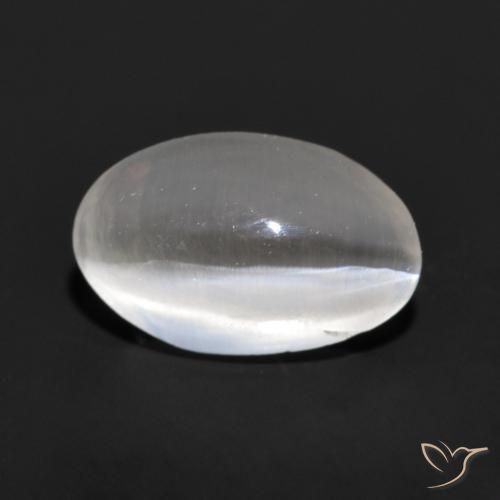 1.19ct 자연스러운 매우 밝은 회색 실리마나이트 고양이 눈, 타원형, 투명한