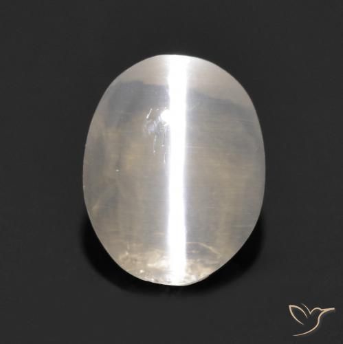 1.11ct 자연스러운 매우 밝은 회색 실리마나이트 고양이 눈, 타원형, 투명한
