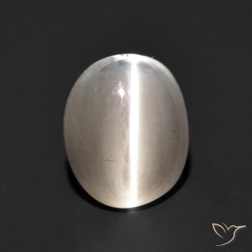 1.49ct 자연스러운 매우 밝은 회색 실리마나이트 고양이 눈, 타원형, 투명한