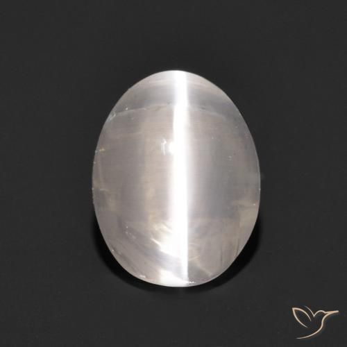 1.18ct 자연스러운 매우 밝은 회색 실리마나이트 고양이 눈, 타원형, 투명한