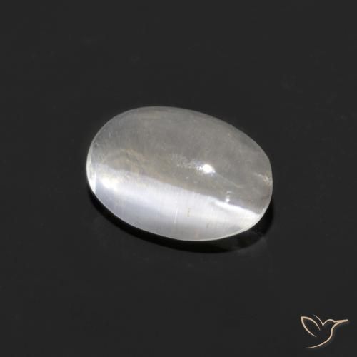 0.92ct 자연스러운 하얀색 실리마나이트 고양이 눈, 타원형, 투명한