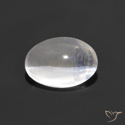 1.10ct 자연스러운 하얀색 실리마나이트 고양이 눈, 타원형, 투명한