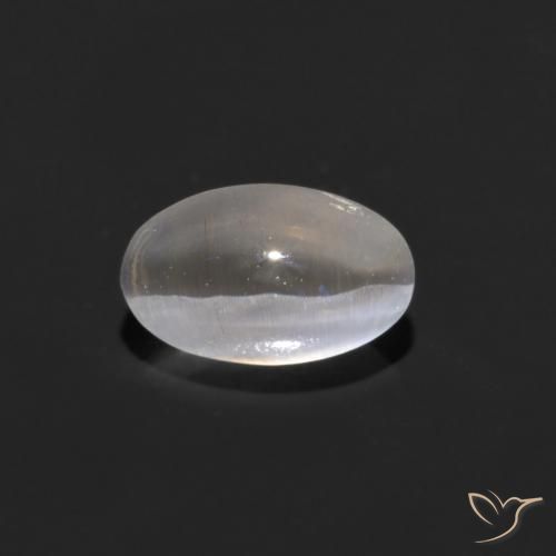 0.88ct 자연스러운 따뜻한 화이트 실리마나이트 고양이 눈, 타원형, 투명한