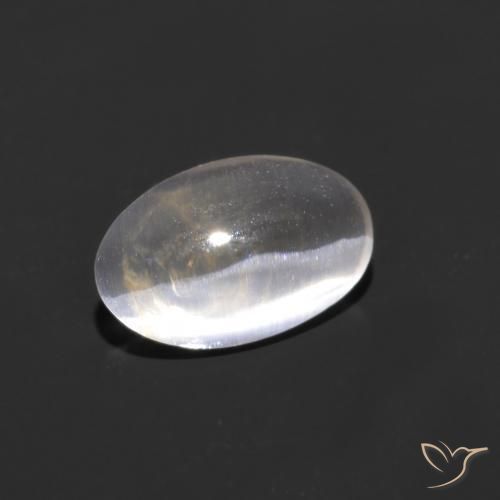 0.93ct 자연스러운 클리어 화이트 실리마나이트 고양이 눈, 타원형, 투명한