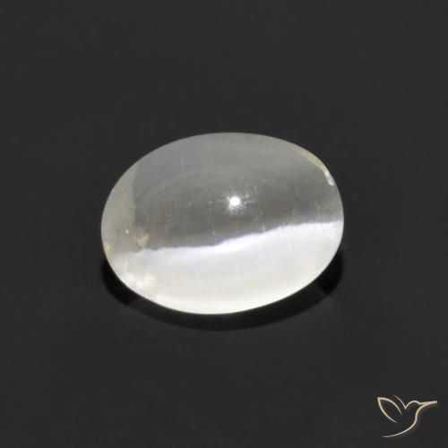 1.07ct 자연스러운 따뜻한 화이트 실리마나이트 고양이 눈, 타원형, 투명한