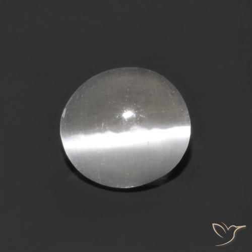 0.75ct 자연스러운 클리어 화이트 실리마나이트 고양이 눈, 타원형, 투명한