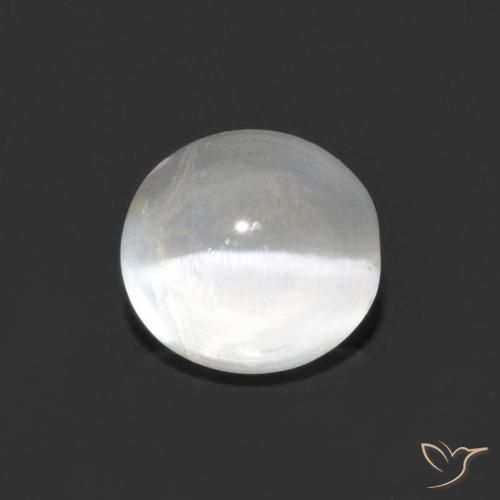 1.48ct 자연스러운 클리어 화이트 실리마나이트 고양이 눈, 타원형, 투명한
