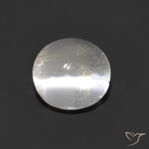 1.14ct 자연스러운 클리어 화이트 실리마나이트 고양이 눈, 타원형, 투명한