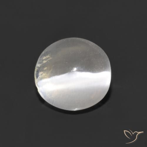 1.05ct 자연스러운 클리어 화이트 실리마나이트 고양이 눈, 타원형, 투명한