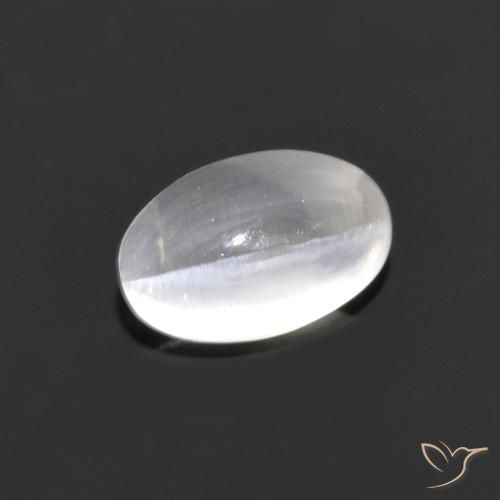 1.18ct 자연스러운 매우 밝은 회색 실리마나이트 고양이 눈, 타원형, 투명한