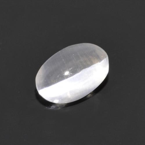 0.75캐럿 천연 매우 밝은 회색 Sillimanite Cat's Eye, 타원형 컷, 6.5×4.3 mm, 투명한