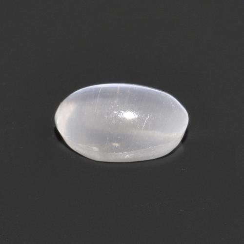 0.75캐럿 천연 매우 밝은 회색 Sillimanite Cat's Eye, 타원형 컷, 6.5×4.3 mm, 투명한