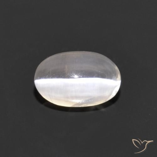 1.00ct 자연스러운 매우 밝은 회색 실리마나이트 고양이 눈, 타원형, 투명한
