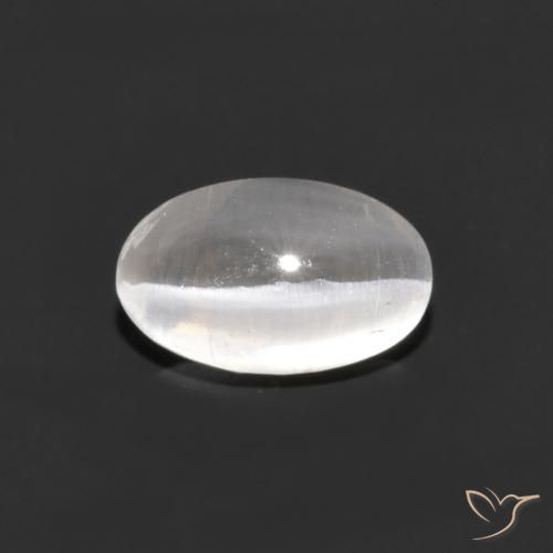 1.21ct 자연스러운 매우 밝은 회색 실리마나이트 고양이 눈, 타원형, 투명한