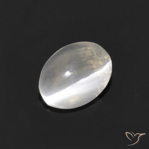 1.11ct 자연스러운 매우 밝은 회색 실리마나이트 고양이 눈, 타원형, 투명한