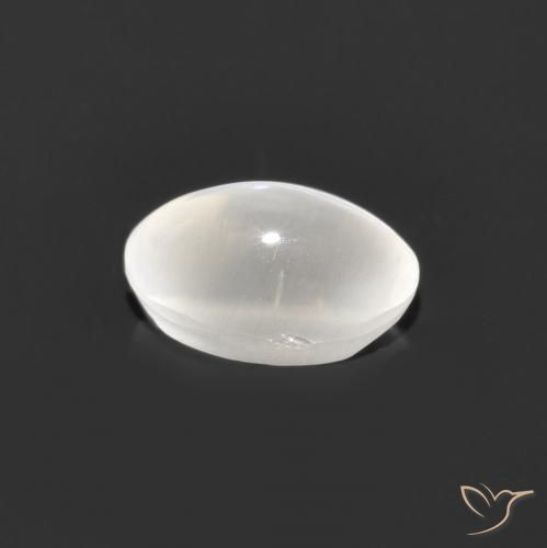 0.90캐럿 천연 매우 밝은 회색 실리마나이트 고양이 눈, 타원형, 투명한