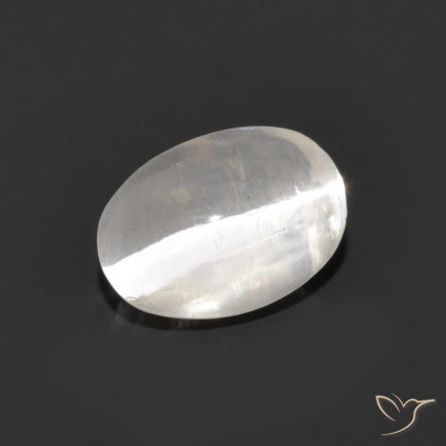 1.34ct 자연스러운 매우 밝은 회색 실리마나이트 고양이 눈, 타원형, 투명한