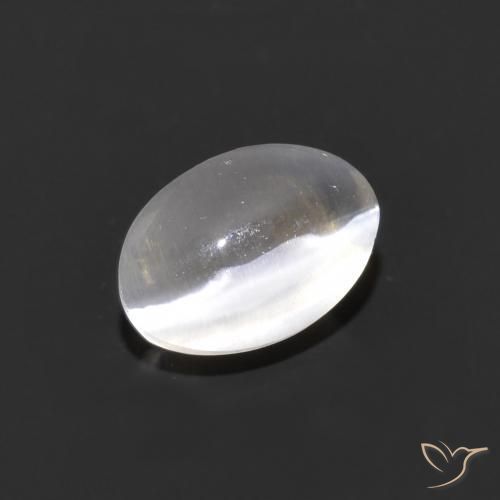 1.05ct 자연스러운 매우 밝은 회색 실리마나이트 고양이 눈, 타원형, 투명한