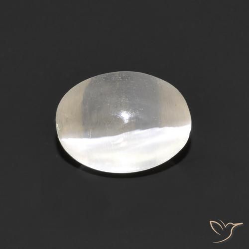 1.41ct 자연스러운 매우 밝은 회색 실리마나이트 고양이 눈, 타원형, 투명한