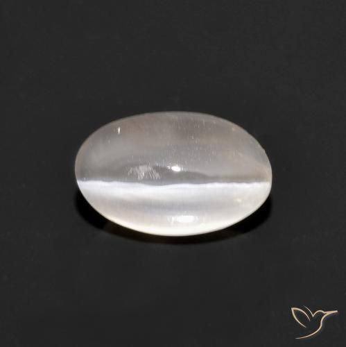 1.33ct 자연스러운 매우 밝은 회색 실리마나이트 고양이 눈, 타원형, 투명한