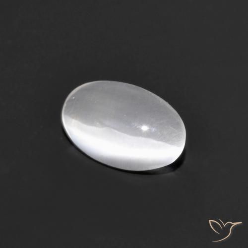 0.77ct 자연스러운 매우 밝은 회색 실리마나이트 고양이 눈, 타원형, 투명한