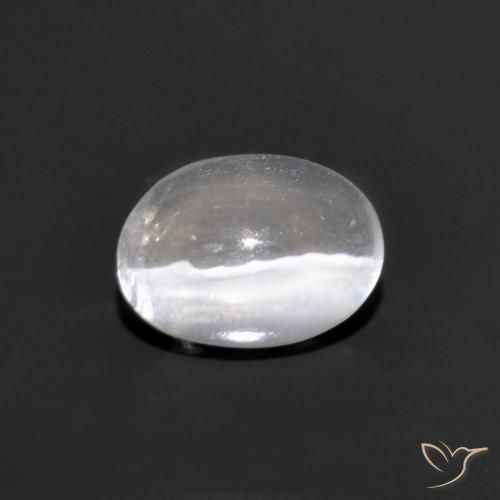 0.75ct 자연스러운 매우 밝은 회색 실리마나이트 고양이 눈, 타원형, 투명한