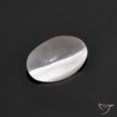 0.99ct 자연스러운 매우 밝은 회색 실리마나이트 고양이 눈, 타원형, 투명한