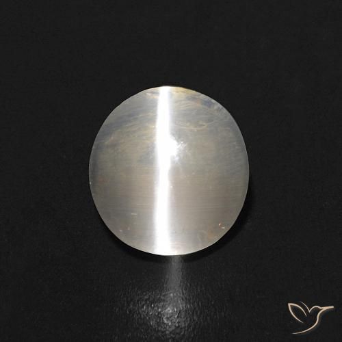 0.99ct 자연스러운 따뜻한 화이트 실리마나이트 고양이 눈, 타원형, 투명한