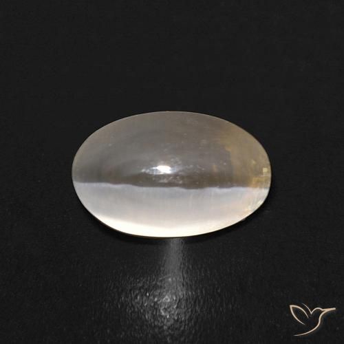 1.10ct 자연스러운 따뜻한 화이트 실리마나이트 고양이 눈, 타원형, 투명한