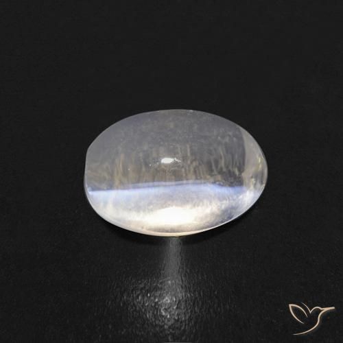 0.85ct 자연스러운 따뜻한 화이트 실리마나이트 고양이 눈, 타원형, 투명한