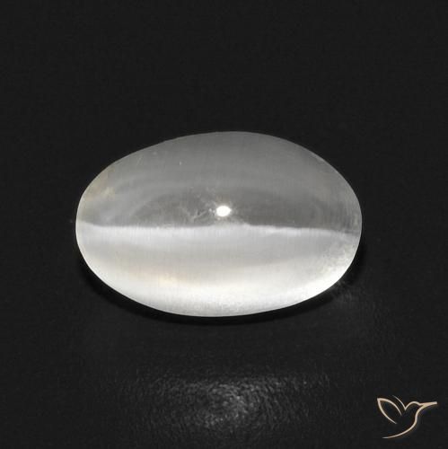 1.12ct 자연스러운 따뜻한 화이트 실리마나이트 고양이 눈, 타원형, 투명한