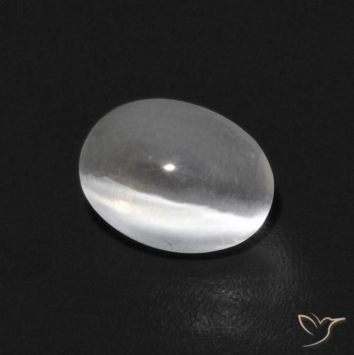 0.84ct 자연스러운 하얀색 실리마나이트 고양이 눈, 타원형, 투명한