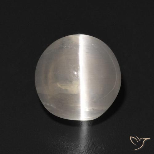 1.42ct 자연스러운 따뜻한 화이트 실리마나이트 고양이 눈, 타원형, 투명한