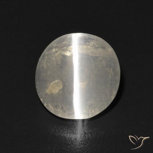 1.17ct 자연스러운 따뜻한 화이트 실리마나이트 고양이 눈, 타원형, 투명한
