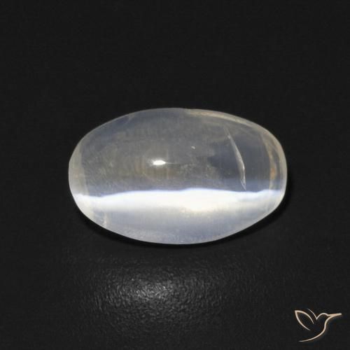 0.83ct 자연스러운 따뜻한 화이트 실리마나이트 고양이 눈, 타원형, 투명한