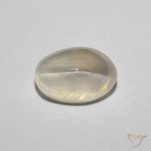 1.51ct 자연스러운 연노랑 실리마나이트 고양이 눈, 타원형, 투명한