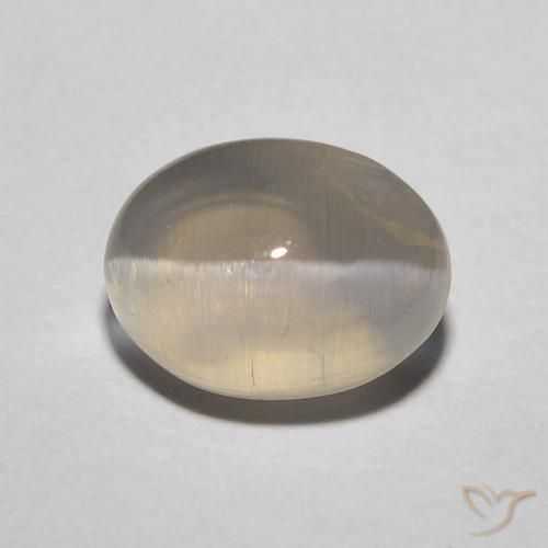 1.72ct 자연스러운 연노랑 실리마나이트 고양이 눈, 타원형, 투명한