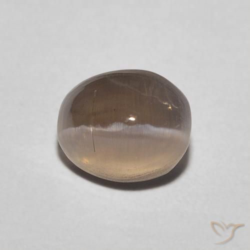 0.89ct 자연스러운 미디엄 브라운 실리마나이트 고양이 눈, 타원형, 투명한