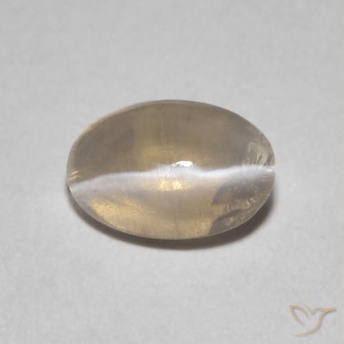 0.89ct 자연스러운 라이트 또띠아 브라운 실리마나이트 고양이 눈, 타원형, 투명한