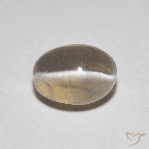 1.29ct 자연스러운 매우 밝은 갈색 실리마나이트 고양이 눈, 타원형, 투명한