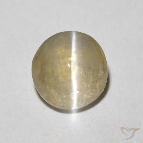 1.45ct 자연스러운 라이트 또띠아 브라운 실리마나이트 고양이 눈, 타원형, 투명한