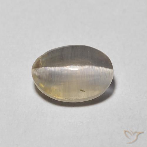 1.48ct 자연스러운 매우 밝은 갈색 실리마나이트 고양이 눈, 타원형, 투명한