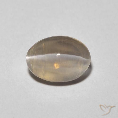 1.23ct 자연스러운 매우 밝은 갈색 실리마나이트 고양이 눈, 타원형, 투명한