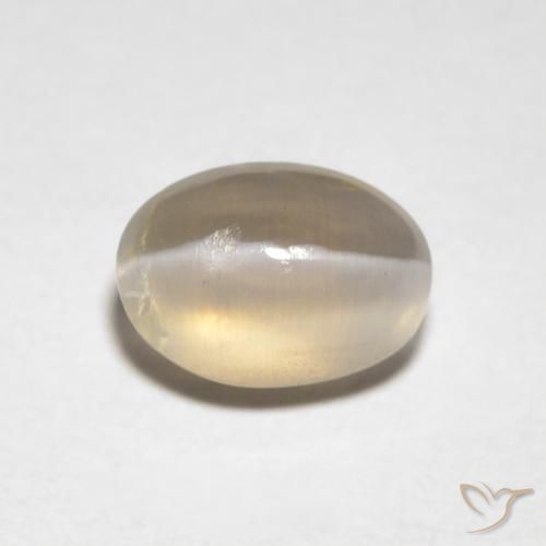 0.98ct 자연스러운 라이트 또띠아 브라운 실리마나이트 고양이 눈, 타원형, 투명한